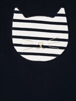 Thumbnail for your product : Charabia cat-print ruffle-sleeve T-shirt