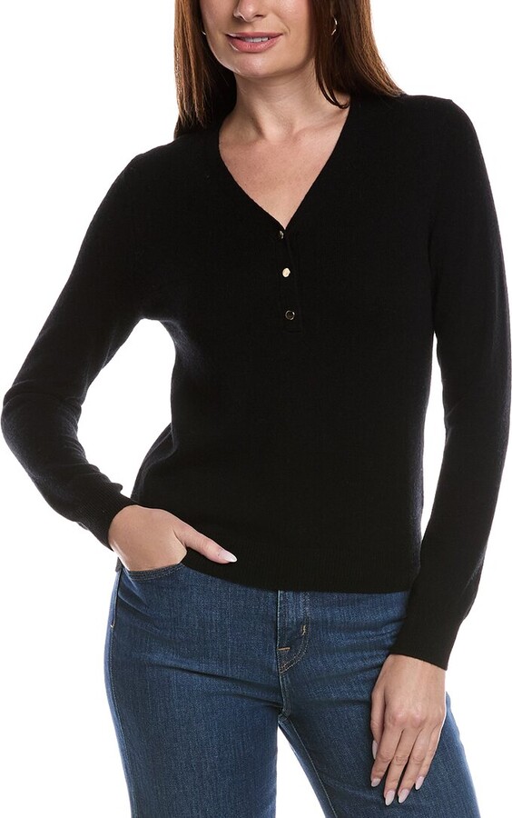 Bruno Magli Wool & Cashmere-Blend V-Neck Henley Sweater