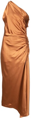 Mason by Michelle Mason One-Shoulder Silk Dress