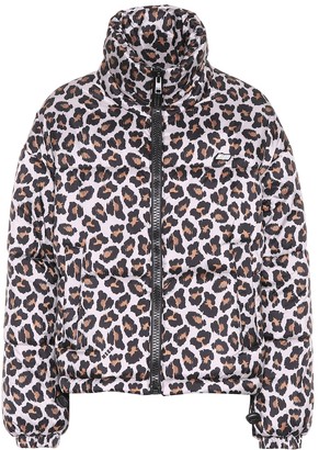 leopard print puffa