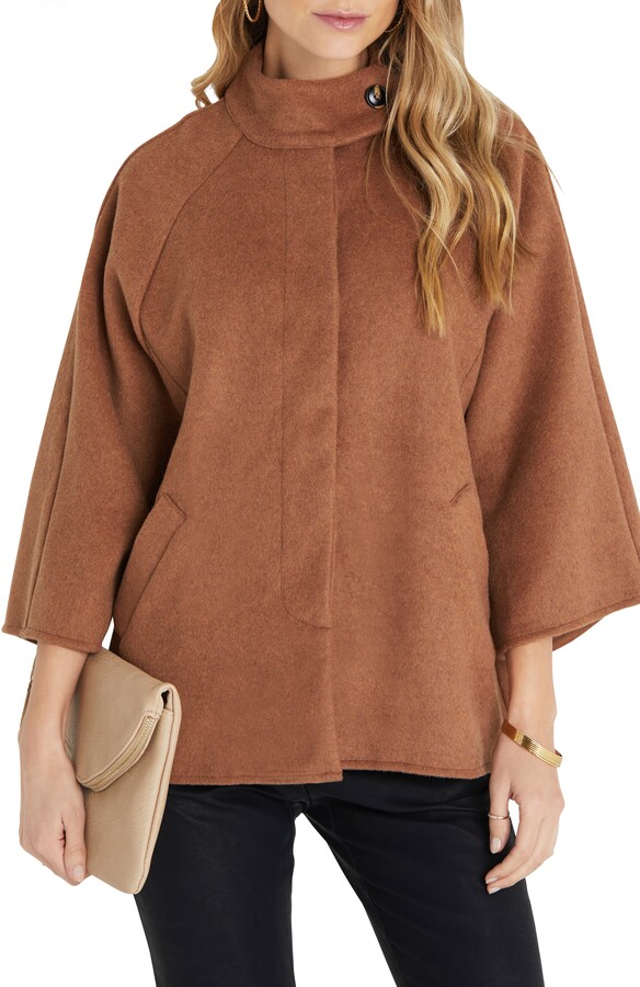 camel colored poncho sweater