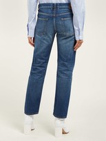Thumbnail for your product : Junya Watanabe Lace-patchwork Straight-leg Jeans - Blue