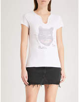 ZADIG & VOLTAIRE Strass Panther printed cotton-jersey T-shirt