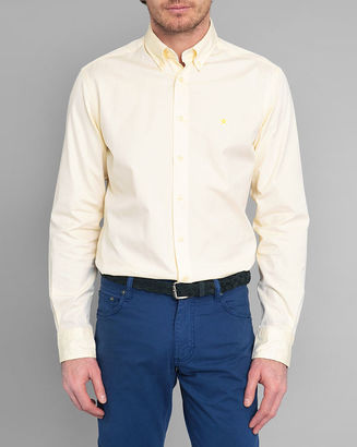 Hackett Pale-Yellow Pinpoint Slim-Fit Shirt