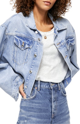 free people ramona denim trucker jacket