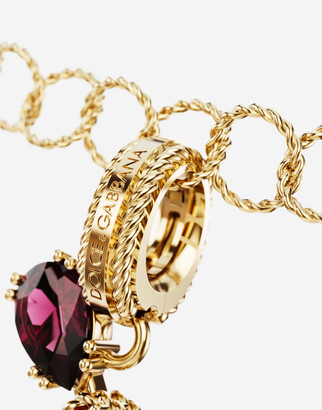 Dolce & Gabbana Rainbow alphabet X 18 kt yellow gold charm with multicolor fine gems