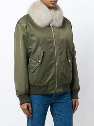 Yves Salomon Army detachable collar bomber jacket