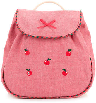 Familiar apple embroidered backpack