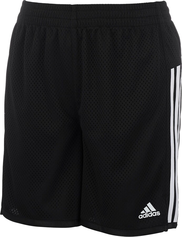 adidas Girls' 5'' Mesh Shorts, Small, Black/White