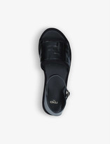 Thumbnail for your product : Fendi Logo-embossed open-toe leather espadrilles
