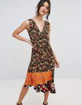 Thumbnail for your product : Warehouse Ditsy Floral Ruffle Hem Midi Dress