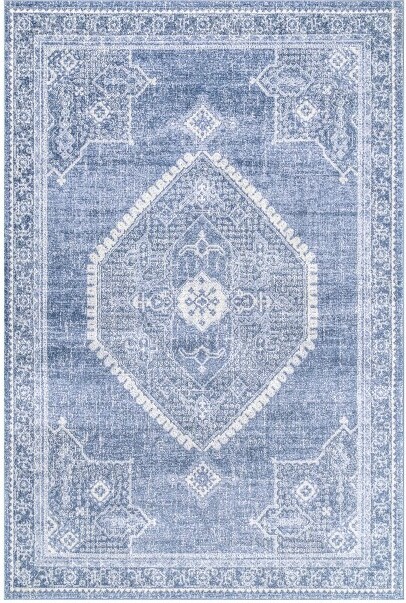 nuLoom NuloomIslaMedallion6SquareIndoorAreaRugforLivingRoomBedroomDiningRoomKitchenBlue/Ivory