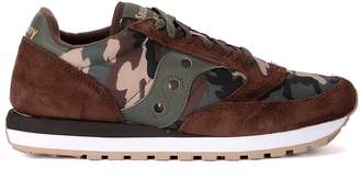 Saucony Jazz Brown Suede And Camouflage Fabric Sneaker