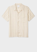 Thumbnail for your product : Men's Classic-Fit Beige Check Short-Sleeve Shirt