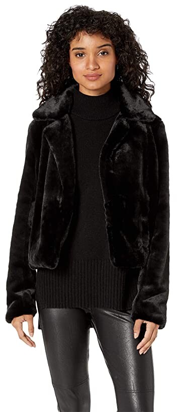 Faux Fur Crop Jacket In Uptown Girl, Blank Nyc Faux Fur Coat