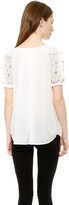 Thumbnail for your product : L'Agence Beaded Short Sleeve Blouse