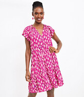 Thumbnail for your product : LOFT Animal Print Tie Neck Tiered Swing Dress