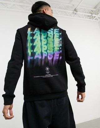Bershka hoodie with neon back print in black - ShopStyle