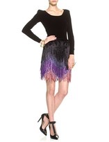Thumbnail for your product : Tim Ryan Purple Chevron Fringe Skirt