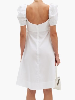 Brock Collection Puffed-sleeve Cotton-blend Poplin Dress - White