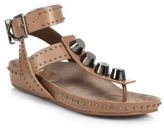 Thumbnail for your product : Ivy Kirzhner Treble Studded Leather T-Strap Sandals