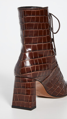 Bzees Claude Croco Lace Up Booties