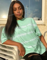 Thumbnail for your product : ASOS DESIGN Curve oversized t-shirt in tie dye stripe