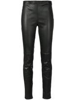 Thumbnail for your product : Saint Laurent Mid Waist Leather Leggings