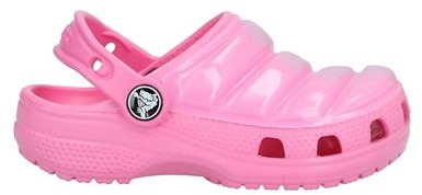 hot pink fuzzy crocs