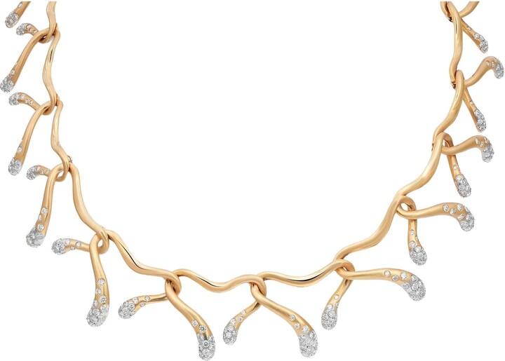 Angela Cummings Diamond Assael Open Link Necklace 18k Yellow Gold 9.73cttw