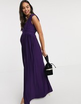 Thumbnail for your product : ASOS Maternity DESIGN Maternity premium lace insert pleated maxi dress