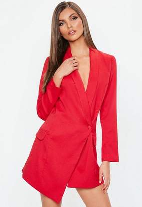 Missguided Petite Red Blazer Dress, Red