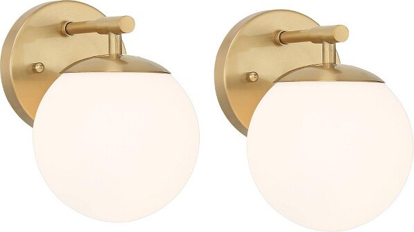 Possini Euro Design PossiniEuroDesignMeridianModernWallLightSconcesSetof2GoldHardwire6\