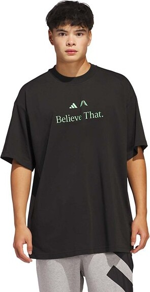 Men's adidas Anthony Edwards Believe That T-Shirt 2XLarge Black Green