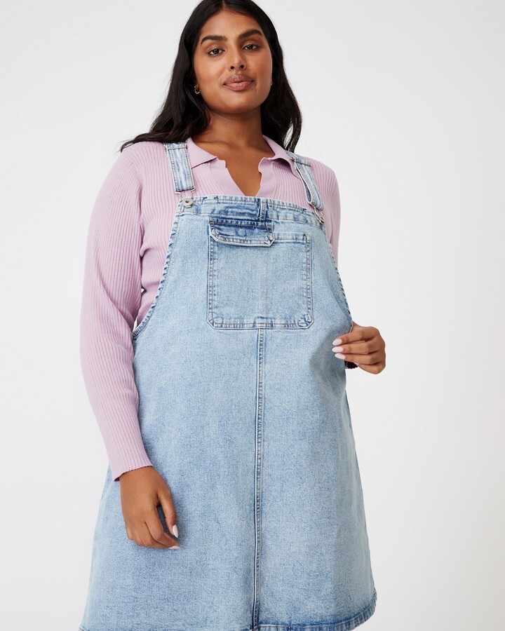 plus size denim pinafore