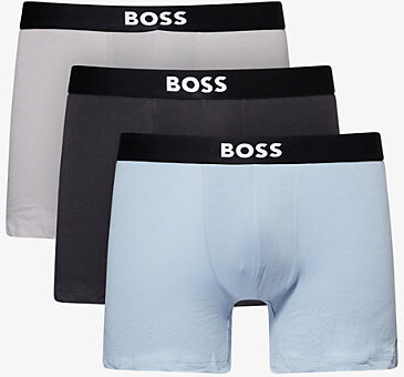 Mens Open Miscellaneous Boss One x David Beckham Logo-Waistband Pack Of Three Stretch-Cotton Boxer Briefs S