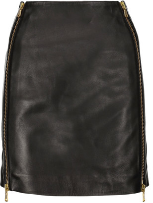 Pierre Balmain Leather mini skirt