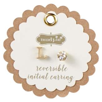 Mud Pie CHELSEA INITIAL AND PAVE EARRINGS - L