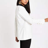 Thumbnail for your product : River Island Petite white double breasted tux jacket