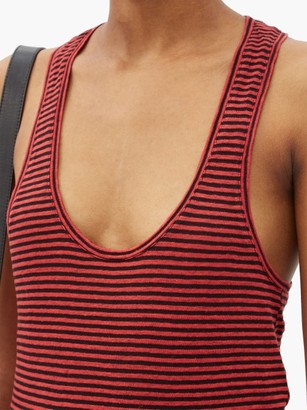 Etoile Isabel Marant Avien Striped Scoop-neck Cotton-linen Tank Top - Red