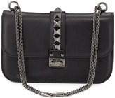 Thumbnail for your product : Valentino Rockstud Noir Medium Flap Shoulder Bag, Black