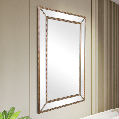 LNC Home 31.5'' W Metal Flat Wall Mirror