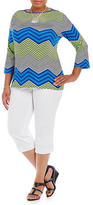 Thumbnail for your product : Westbound Plus Nautical Stripe Button-Shoulder Tee