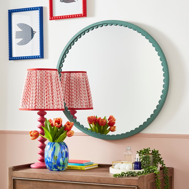 Dunelm Scalloped Forest Green Mirror 70cm Green ShopStyle