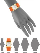 Thumbnail for your product : Hermes Heure H 26MM Goldplated & Leather Strap Watch