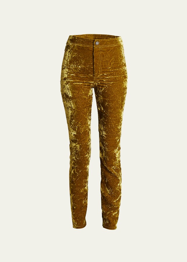 Saint Laurent Crushed Velvet SkinnyLeg Pants ShopStyle
