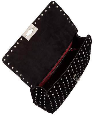 Valentino Garavani Medium Velvet Rockstud Spike Shoulder Bag
