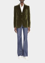 Thumbnail for your product : Officine Generale Albane Single-Breasted Stretch Velvet Jacket
