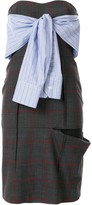 Thumbnail for your product : Unravel Project Plaid-Pattern Knotted Dress