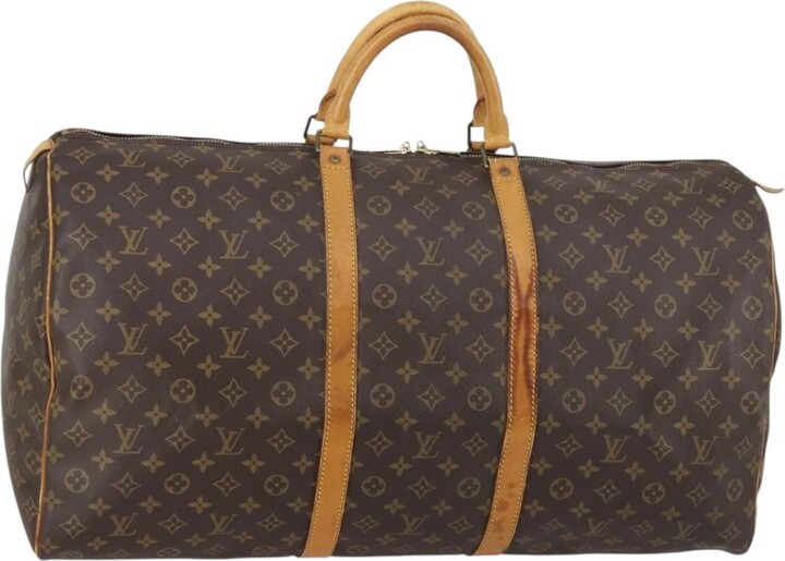 Louis Vuitton Keepall Bag Monogram Canvas Brown Canvas Travel Bag Bag (Pre-Owned)